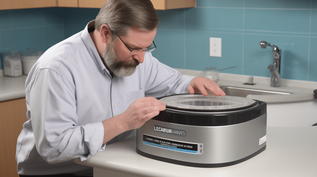 a man testing out an ultrasonic cleaner