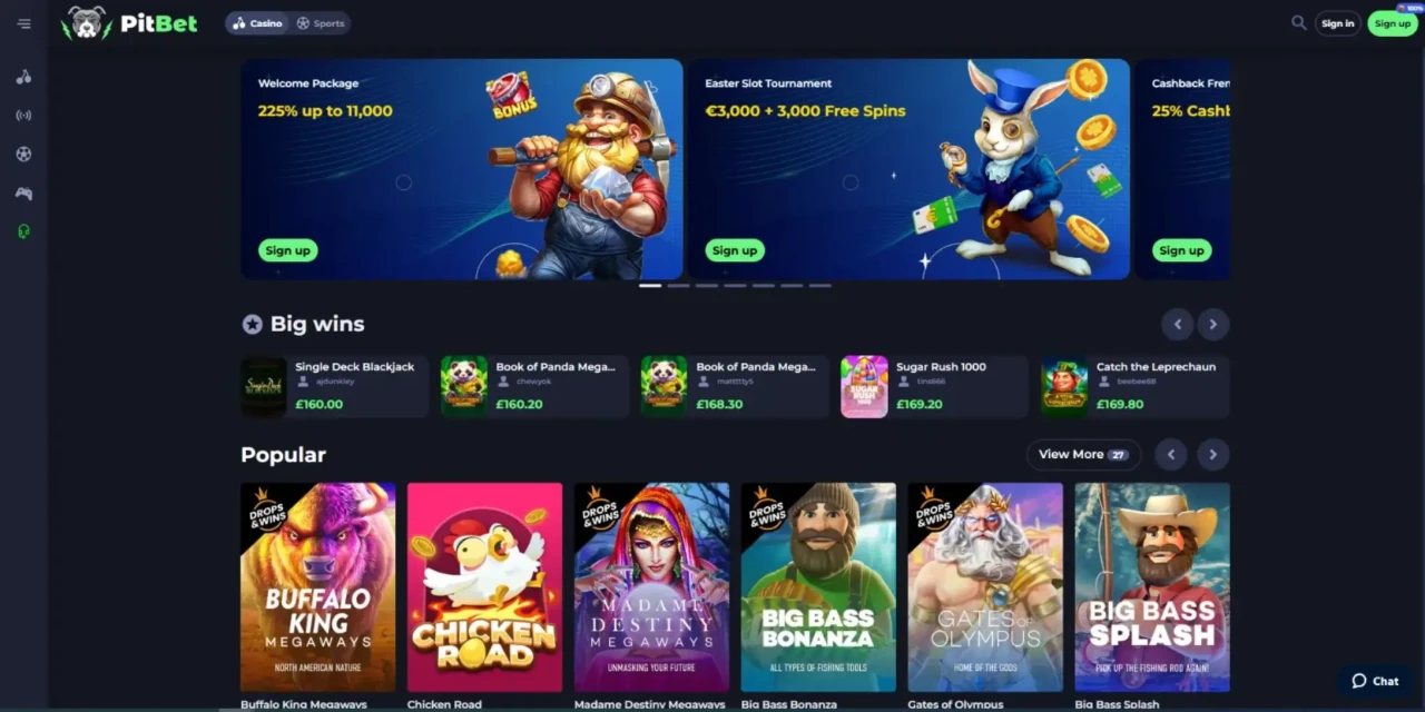 PitBet Casino Not On Gamstop