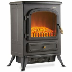 VonHaus Electric Stove Heater with Log Burner Flame Effect