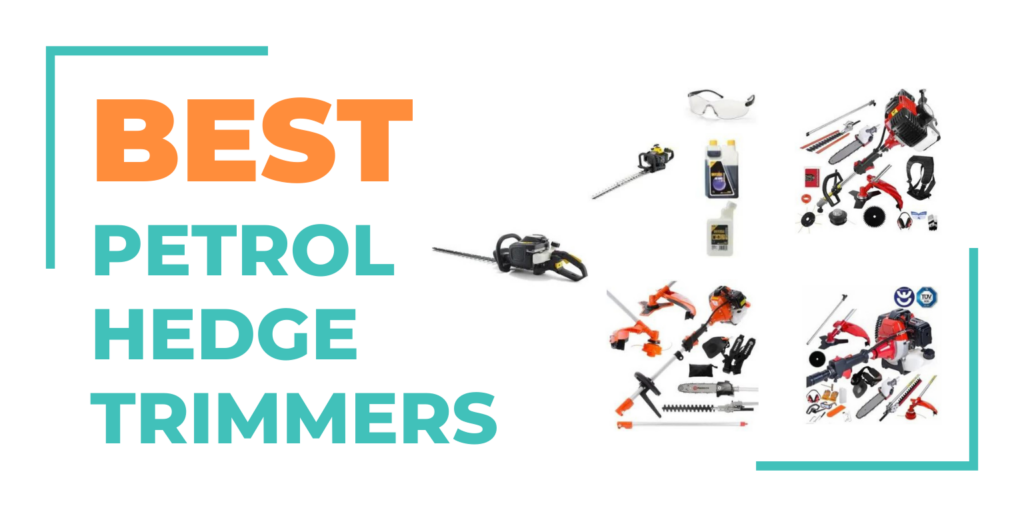 petrol hedge trimmers collage