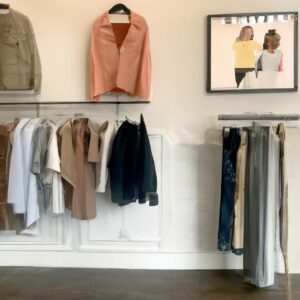 clothes hanged in the boutique