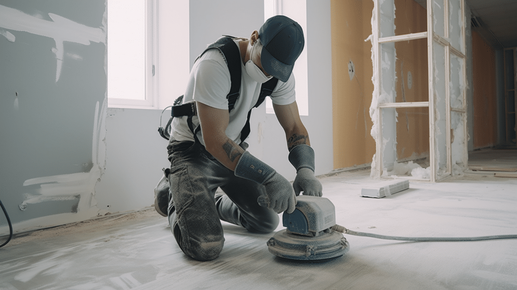 a man testing a drywall sander