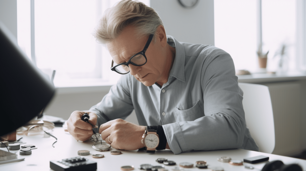 a man testing out CR2032 batteries